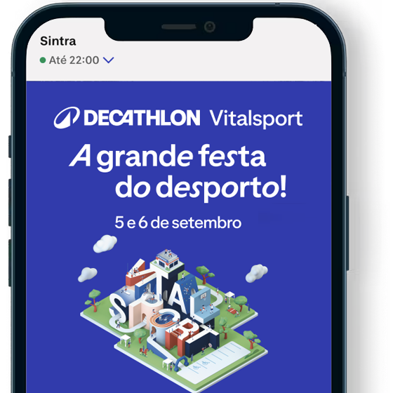 App Decathlon no telemóvel